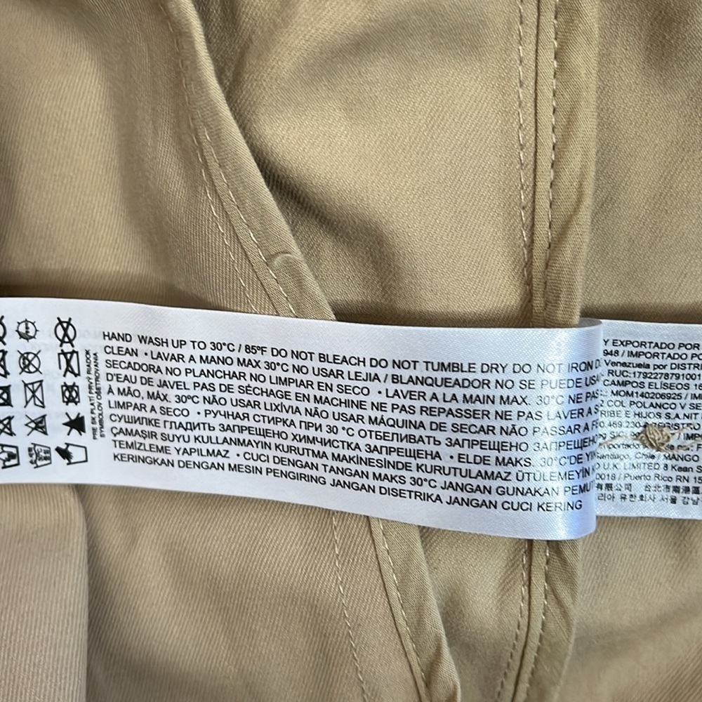 MNG Sleeveless Button-Down Trench Coat Khaki Small - Picture 11 of 13
